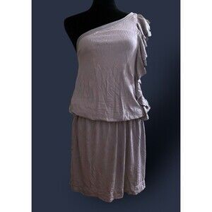 Vintage Express Y2K One-Shoulder 2000’s Ruffle Dress Asymmetrical Flowy Boho Fun